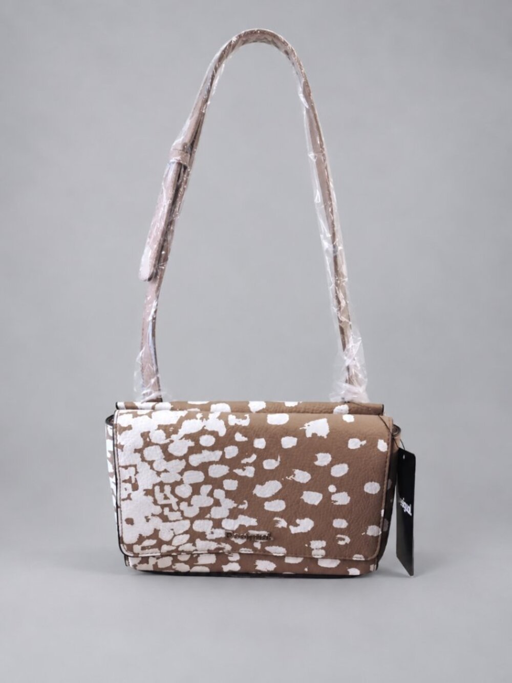 Desigual Dallas Salada Beige White Abstract Print Crossbody Bag NWT